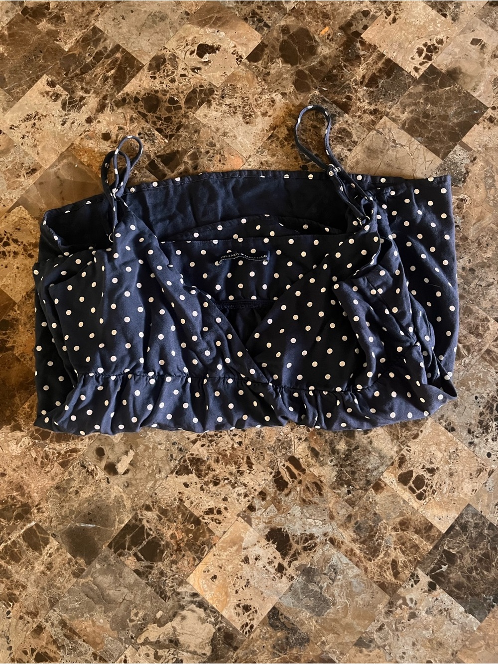 Brandy Melville Navy Blue Polka Dot Cami Top - Picture 4 of 4
